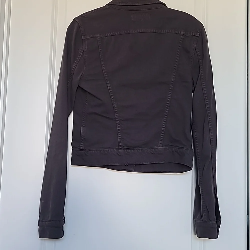 J Brand Charcoal Grey Cropped Denim Jacket - Picture 4 of 5